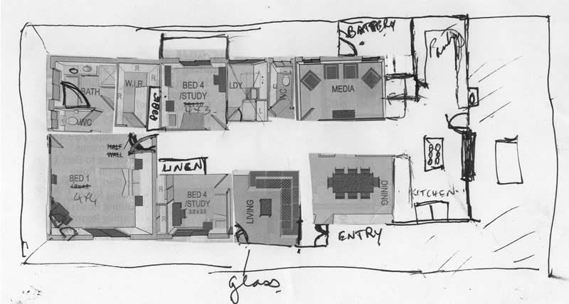 Our very rough floor plan