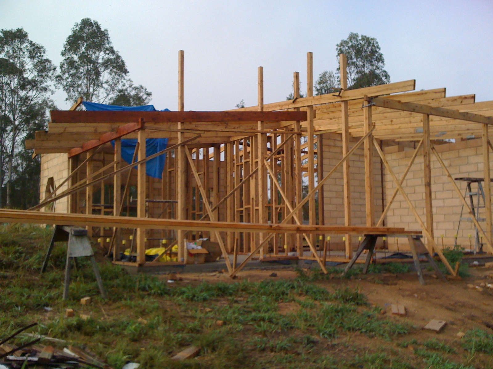 House framing and rafters progress