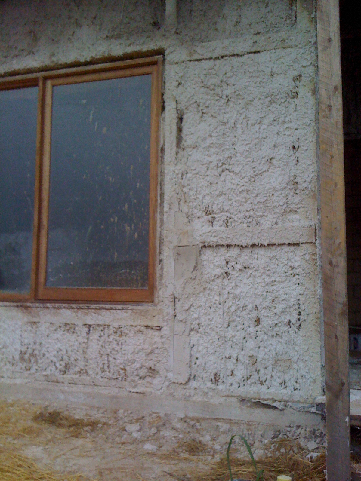 First coat of lime render