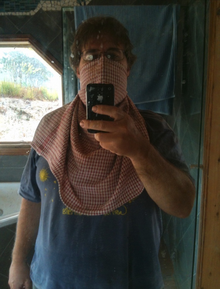 Floor sanding with dust cloth