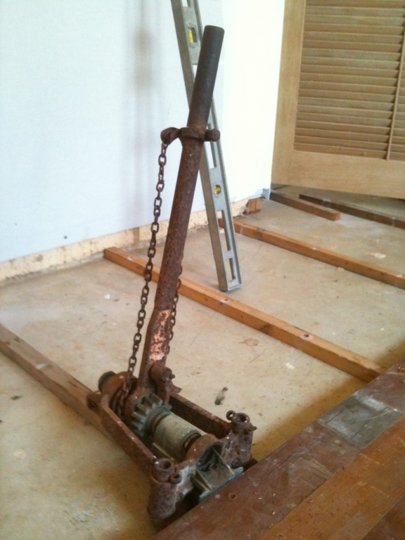 Corroded old floor board tensioner Corroded old floor board tensioner